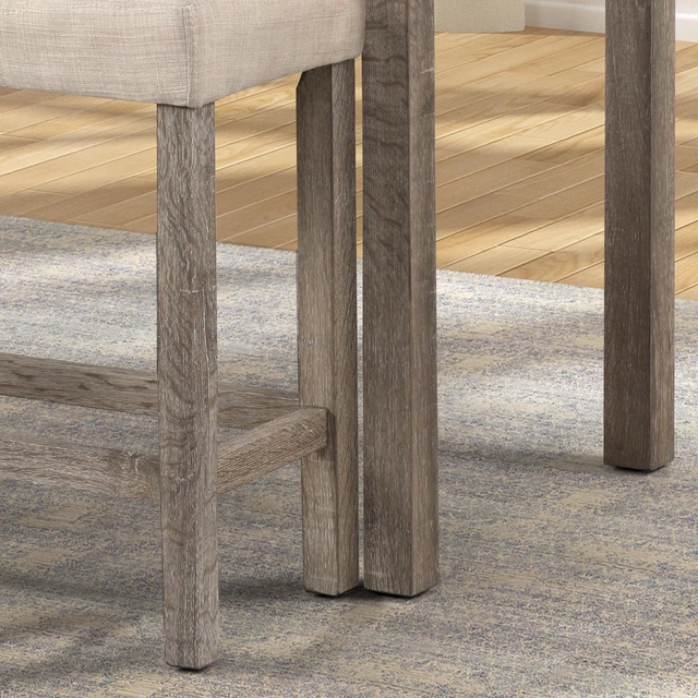 Alt view image 4 of 6 - Sora Button Tufted Counter Height Saddle Stools, Set of 2, Taupe