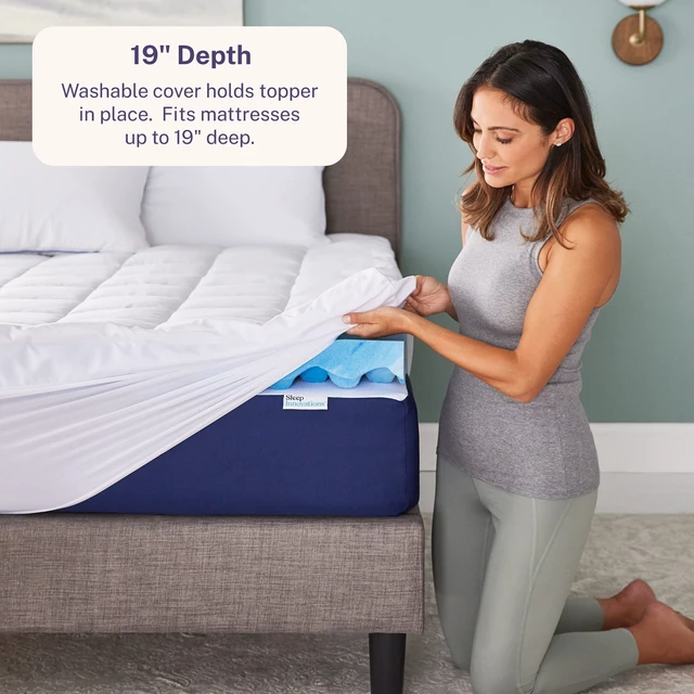 Alt view image 4 of 7 - Dual Layer 4 Inch Memory Foam Mattress Topper, Twin Size, Ultra Soft Support, 3 Inch Cooling Gel Memory Foam Plus 1 Inch Fluffy Pillow Top Cover