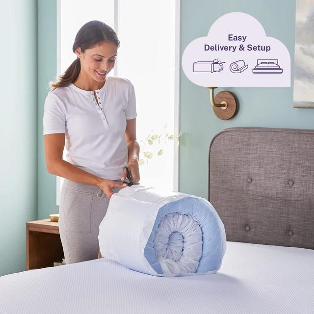 Alt view image 7 of 7 - Dual Layer 4 Inch Memory Foam Mattress Topper, Twin Size, Ultra Soft Support, 3 Inch Cooling Gel Memory Foam Plus 1 Inch Fluffy Pillow Top Cover