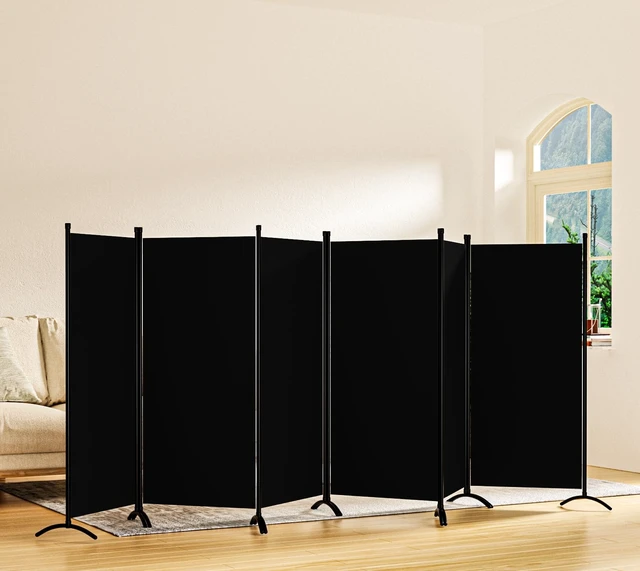 Alt view image 7 of 7 - Room Divider-Folding Privacy Screens, 6 ft Partition Room Dividers Wall for Separation, Home, Office, Classroom, Studio (Black, 6 Panel)