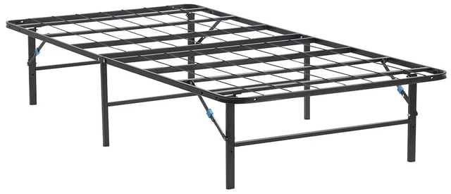 Main image of Foldable Twin XL Bed Frame, Platform Bed, Steel, Easy Tool Free Assembly, 14 Inches High, Twin XL, Black