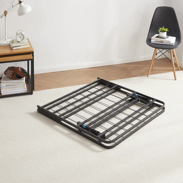 Alt view image 3 of 7 - Foldable Twin XL Bed Frame, Platform Bed, Steel, Easy Tool Free Assembly, 14 Inches High, Twin XL, Black