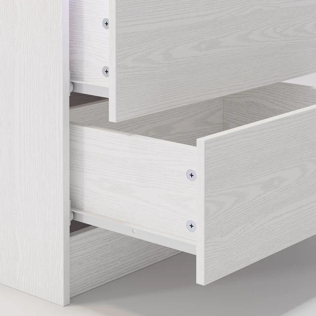 Alt view image 5 of 7 - Nightstand with Charging Station LED Light and 2 Drawers White | bedside table,end table,white wood grain,small spaces,for bedroom,livingroom