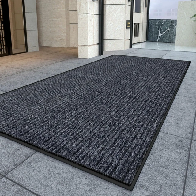 Alt view image 2 of 7 - Front Door Mat, 4'x6' Indoor Outdoor Entrance Mat | Commercial Floor Mats Entrance, Heavy Duty Durable Welcome Mats, Rubber Backing Non Slip Outdoor Mats for Entryway,Dark Gray