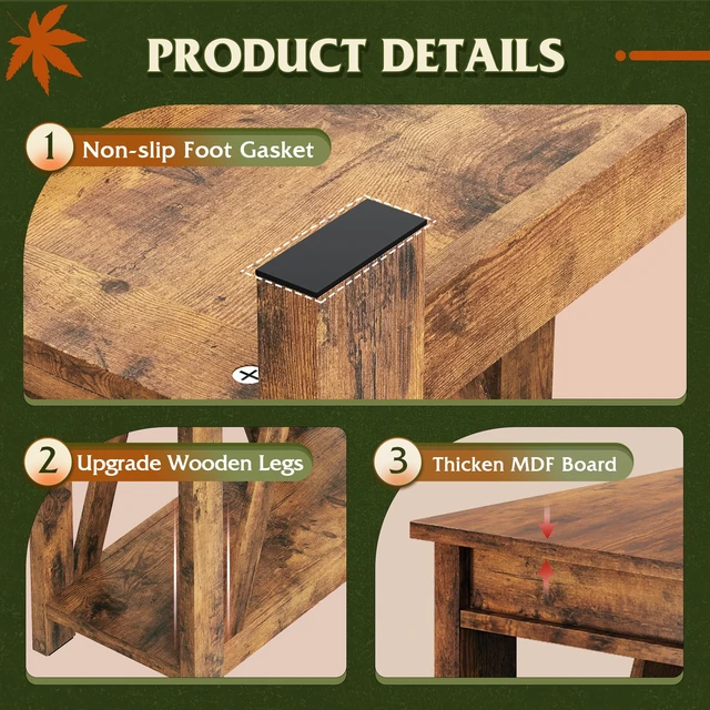 Alt view image 6 of 7 - Farmhouse End Tables Living Room, Narrow Side Table with Charging Station, Slim End Table, Side Table for Bedroom, Small Spaces, 2 USB and 2 Power Outlets, 11.8" D x 23.6" W x 23.74" H