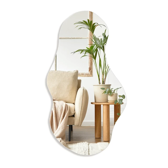 Alt view image 2 of 7 - Irregular Wall Mirror Asymmetrical Mirror, 43''x24'' Decorative Modern Wall Decor for Bathroom Bedroom Living Room Entryway, Cloud Frameless, Wall Mounted(43''x24'', Cloud)