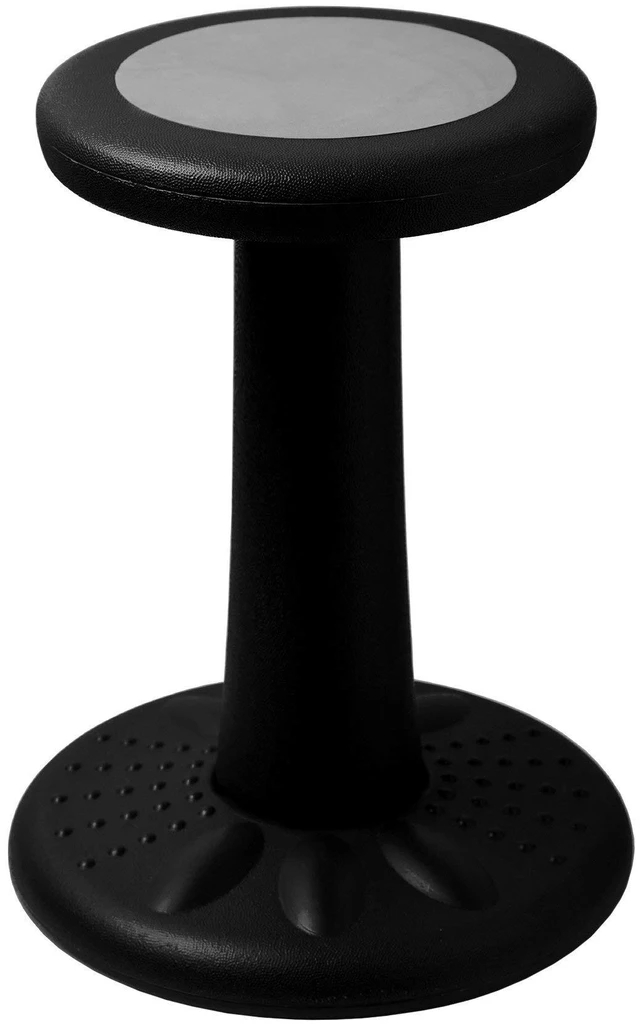 Main image of ActiveChairs Kids Wobble Chair, Flexible Elementary Classroom Seating, Improves Focus, Posture and Helps ADHD/ADD, Sensory Chair, Active Fidget Chairs, Pre-Teen 17.75" Stool, Ages 7-12, Black