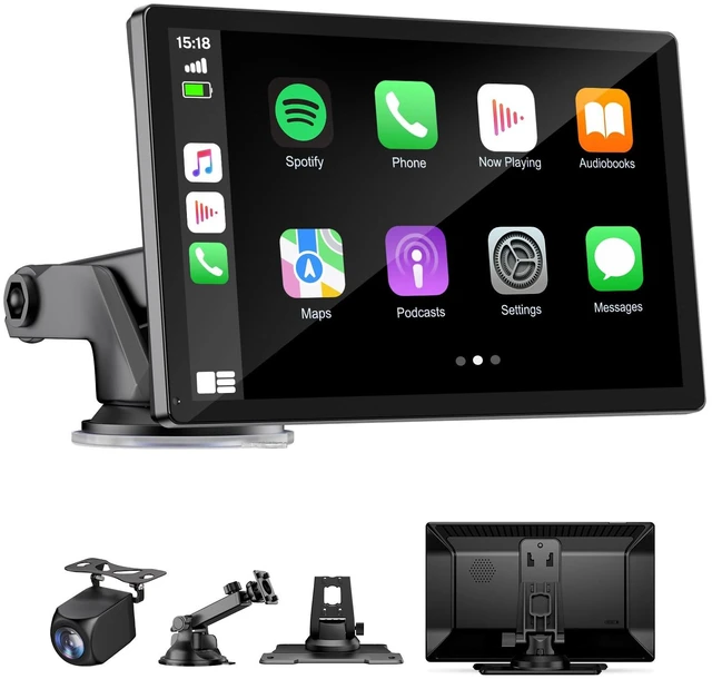 Main image of 9" Wireless Apple Carplay Screen for Car with OTA Update, Backup Camera | Touchscreen Apple Carplay & Android Auto with Voice Control/GPS Navigation/Mirror Link/Bluetooth 5.0/AUX/FM