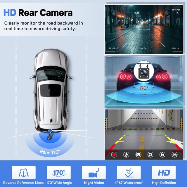 Alt view image 4 of 7 - 9" Wireless Apple Carplay Screen for Car with OTA Update, Backup Camera | Touchscreen Apple Carplay & Android Auto with Voice Control/GPS Navigation/Mirror Link/Bluetooth 5.0/AUX/FM
