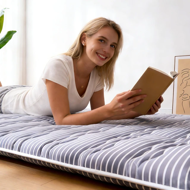 Alt view image 6 of 7 - Premium Foam Japanese Floor Mattress Futon Mattress,100% High Density Comfortable Foam,Thicken Tatami Mat Sleeping Pad,Portable Kids Adults Sleeping Mats for Guest Room, Dormitory