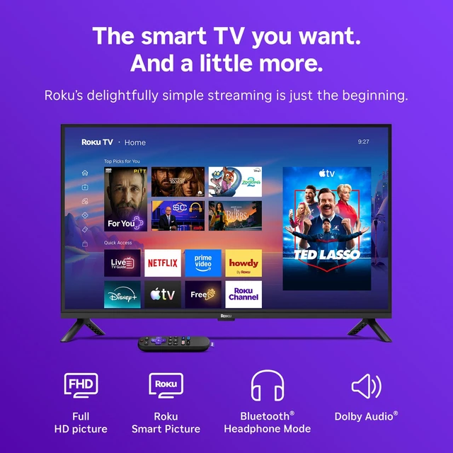 Alt view image 3 of 7 - 32-Inch Select Series Smart TV 2026-1080p Full HD TV - TV | Flat Screen LED Television with Voice Remote, Wi-Fi & Bluetooth Headphone Mode - Streaming Live Local News Sports & Movies