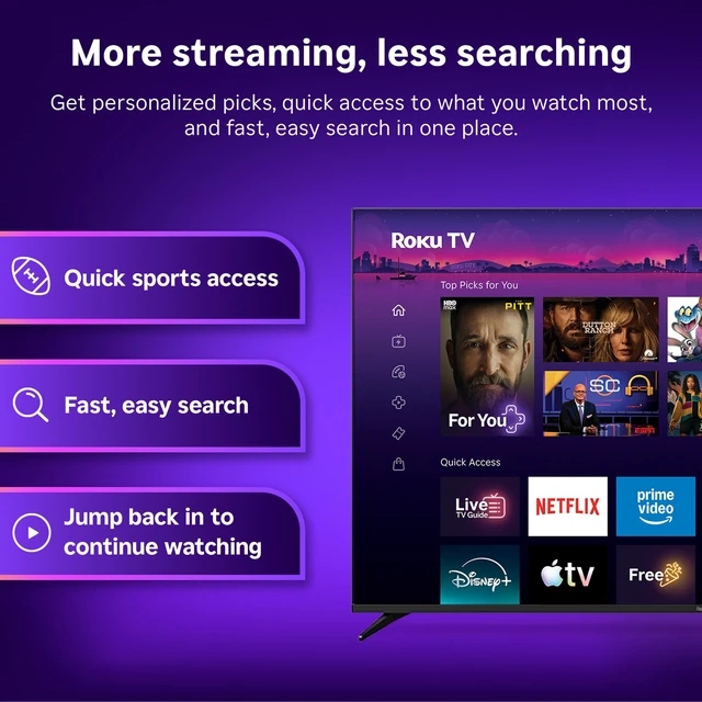 Alt view image 7 of 7 - 32-Inch Select Series Smart TV 2026-1080p Full HD TV - TV | Flat Screen LED Television with Voice Remote, Wi-Fi & Bluetooth Headphone Mode - Streaming Live Local News Sports & Movies