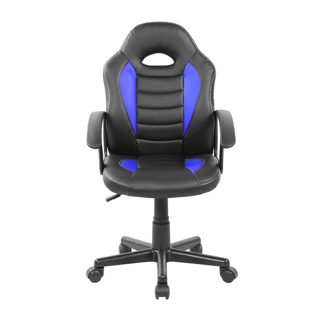Alt view image 6 of 7 - Kids Gaming Chair, Racing Style Desk Chair, Adjustable, Blue | Ergonomic kids computer chair, rolling casters, height adjustable, padded seat, racing style, study or gaming room, swivel