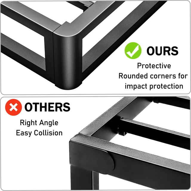 Alt view image 5 of 7 - 10 Inch Twin Bed Frame with Round Corner, Heavy Duty 3500 LBS Steel Slats Support with Mattress Slide Stopper, No Box Spring Needed, Noise Free, Easy Assembly