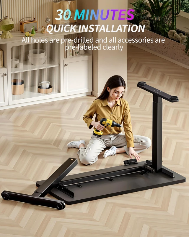 Alt view image 7 of 7 - Standing Desk Electric Adjustable Computer Desk-Stand up Desk Office Gaming Home Office Memory Desks 48x24 inches Black