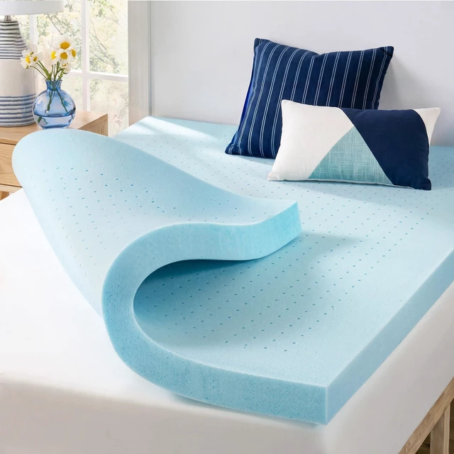 Main image of 4 Inch Ventilated Memory Foam Mattress Topper, Cooling Gel Infusion, CertiPUR-US Certified, Dorm Essentials, Full