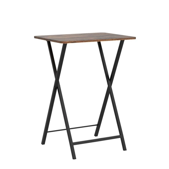 Alt view image 4 of 7 - Folding TV Tray Table, TV Trays for Eating Set of 4 with Stand | Folding TV Dinner Tables for Small Space, Easy Assembly, Space Saving, Stable and Durable, Rustic Brown and Black BF20BZP401