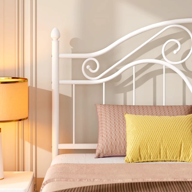 Alt view image 5 of 7 - Headboard for Queen Size Bed Frame Vintage Bed Metal Headboard Only | Platform Bed Headboard,Height Adjustable,Sturdy and Stable,Easy Assembly,White