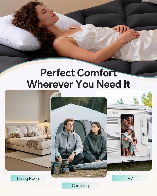 Alt view image 7 of 7 - Dorm Room Essentials Dual Layer 4 Inch Memory Foam Mattress Topper Twin XL | 2 Inch Gel Memory Foam and 2 Inch Pillow Top Mattress Pad for Back to School 7-Zone Egg Crate & 2-in-1 Design (Black-White)