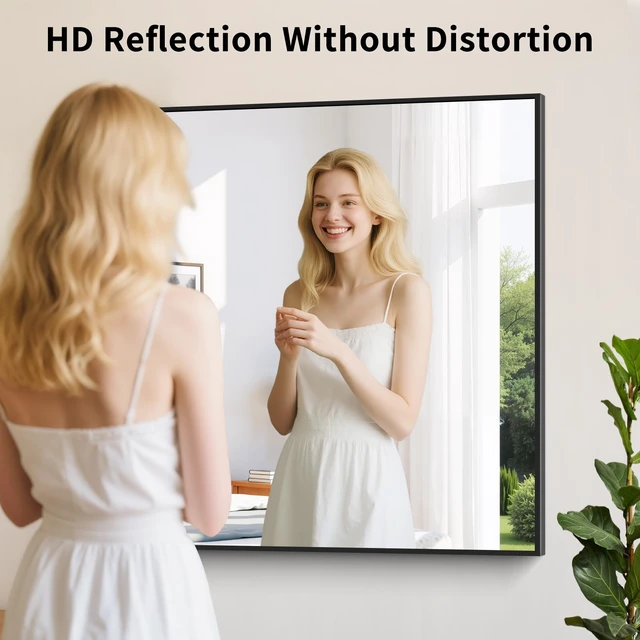 Alt view image 3 of 6 - Black Bathroom Mirror for Over Sink,Metal Framed 30"x36" Wall Mirror