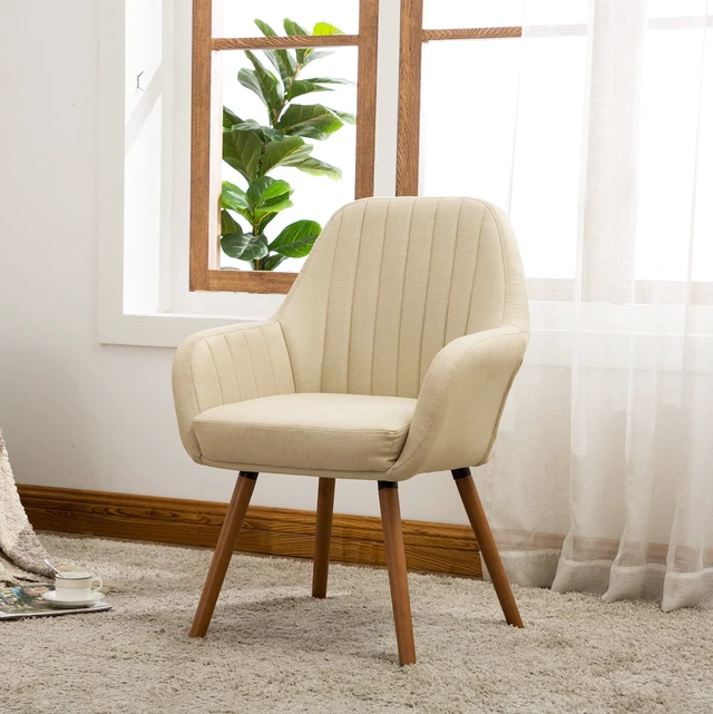 Alt view image 2 of 6 - Tuchico Contemporary Fabric Accent Chair, Arm Rest, Tan