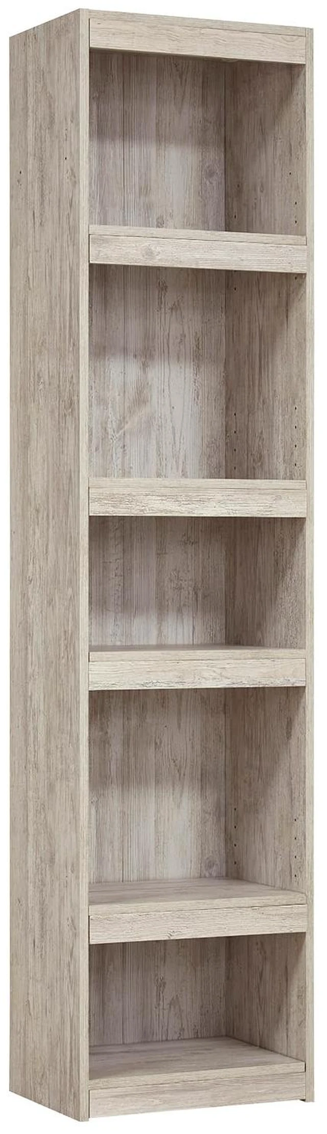Main image of Willowton 72-Inch Bookcase Pier, Whitewash | Slim 17-inch footprint, 4 open shelves (3 adjustable) for custom display, Sturdy floor-mount design