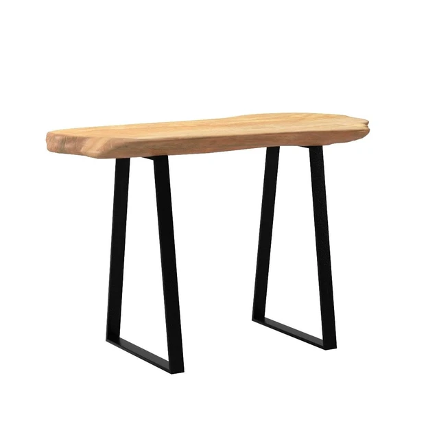 Alt view image 4 of 7 - Live Edge Cedar Entryway Bench with Metal Legs, 28" | Live edge cedar bench with sturdy metal legs adds natural warmth and functional seating to entryways and living spaces