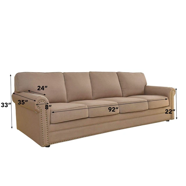 Alt view image 5 of 7 - Stretch 4 Seater Oversized Sofa Couch Cover Light Gray | 1-Piece Extra X-large Sofa Cover Furniture Protector Couch Soft with Bottom for Kids, Spandex Jacquard