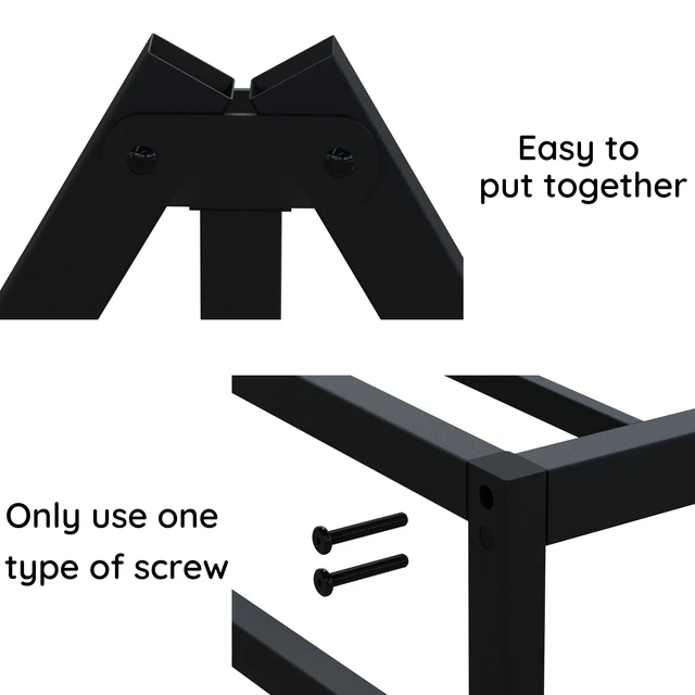 Alt view image 7 of 7 - 10 Inch Queen Bed Frame Metal Platform Bed, Black | Queen Size Bed Frame, Mattress Foundation with Steel Slat Support, No Box Spring Needed, Easy Assembly