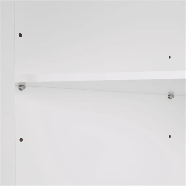 Alt view image 7 of 7 - Somerset Bathroom Corner Floor Linen Storage Cabinet, White | Bath Organizer with Adjustable Interior Shelf, Door, Two-Tone Handle, Coved Top Detailing, Painted MDF, Laundry Storage