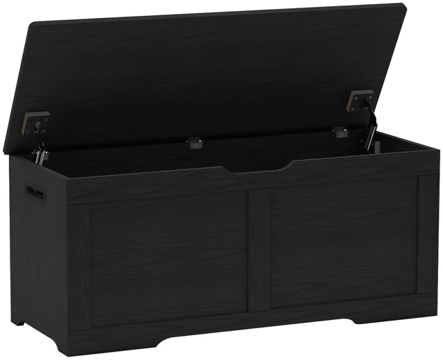 Main image of 39.4" Storage Chest, Wooden Storage Bench, Lift Top Toy Chest | Large Toy Box with 2 Safety Hinges, Entryway Bench for Bedroom, Living Room, Black