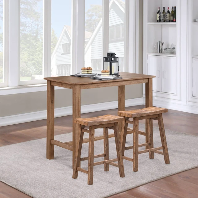 Alt view image 5 of 7 - Backless Saddle Counter Stools - Weathered Barn - Set of 2