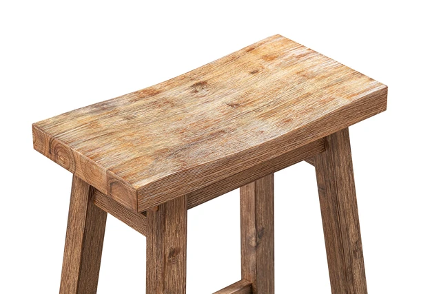 Alt view image 3 of 7 - Backless Saddle Counter Stools - Weathered Barn - Set of 2