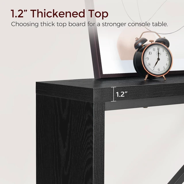 Alt view image 6 of 7 - Console Table, 78.7"Long Sofa Table Behind Couch, Black CTHB20801 | Black Entryway Table, Modern Design, Angled Metal Frame,Long Wall Sofa Table, Industrial, for Hallway, Foyer, Living Room