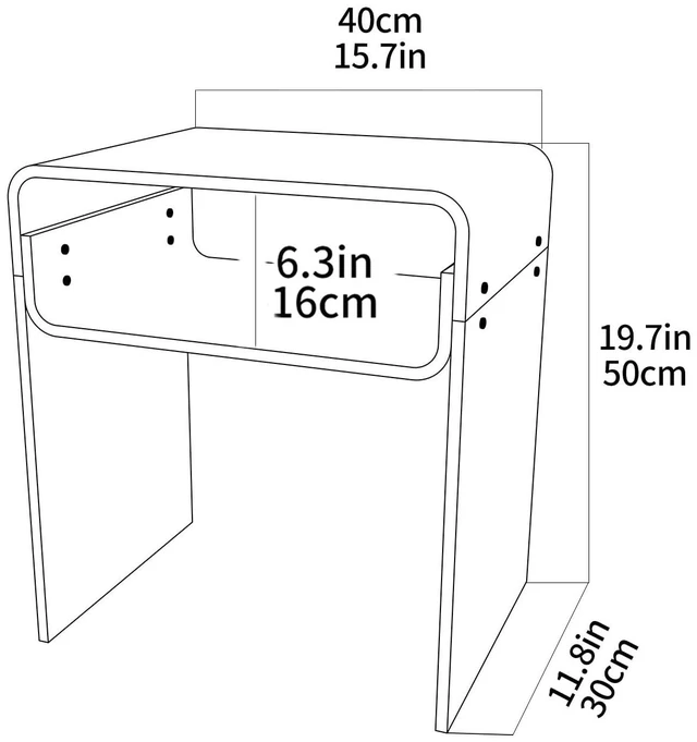 Alt view image 3 of 7 - Clear Acrylic End Table 2-Tier Bedside nightstand for Living Room Bedroom Home Decor (Clear)