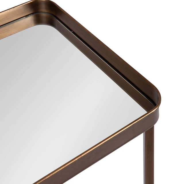 Alt view image 7 of 7 - Celia Modern Mirrored Tray Side Table, 18 x 12 x 26, Dark Bronze, Foldable Rectangular End Table for Storage and Display