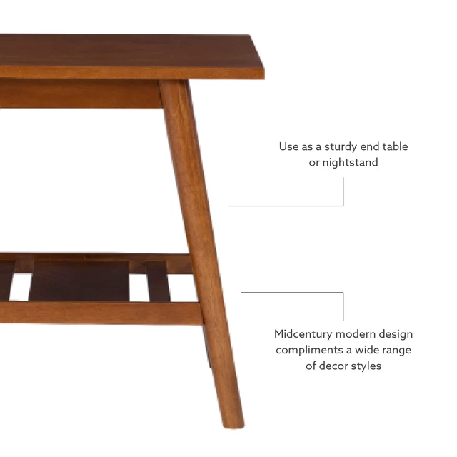 Alt view image 7 of 7 - Melissa Mid-Century Walnut End Table