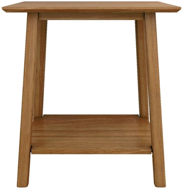 Alt view image 4 of 5 - Mid Century Modern Rectangular Side Table, Pecan | Non-Toxic Finishes, Easy Assembly, Quick Setup, Solid Wood