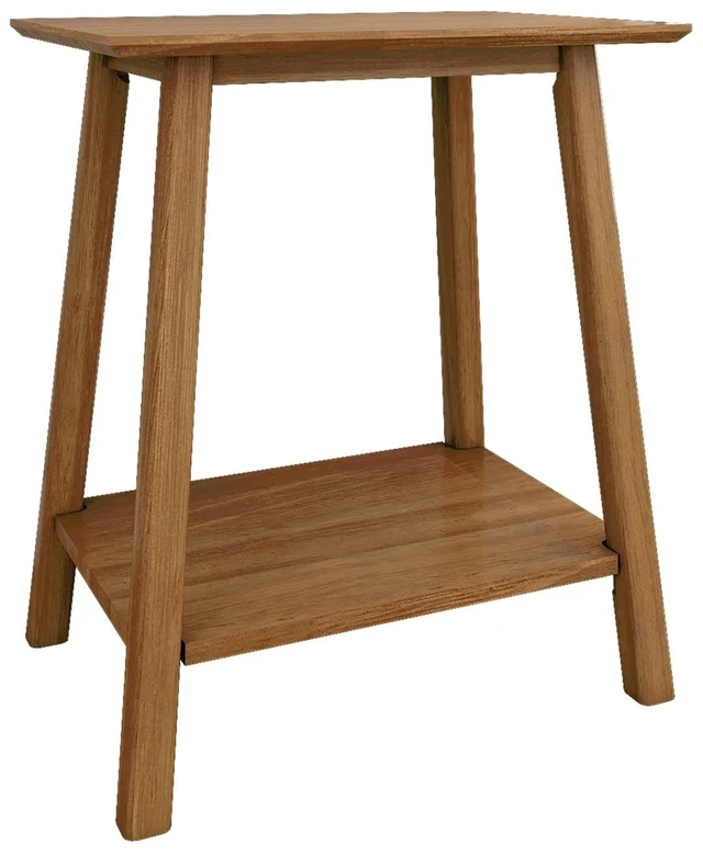 Alt view image 3 of 5 - Mid Century Modern Rectangular Side Table, Pecan | Non-Toxic Finishes, Easy Assembly, Quick Setup, Solid Wood