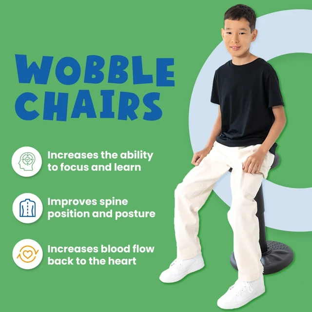 Alt view image 2 of 7 - ActiveChairs Adjustable Wobble Stool, Flexible Classroom Seating, Improves Focus, Posture & Helps ADHD/ADD, Sensory Chair, Active Desk Chairs, Adjusts from 16.65" to 23.75", Ages 13-18, Grey
