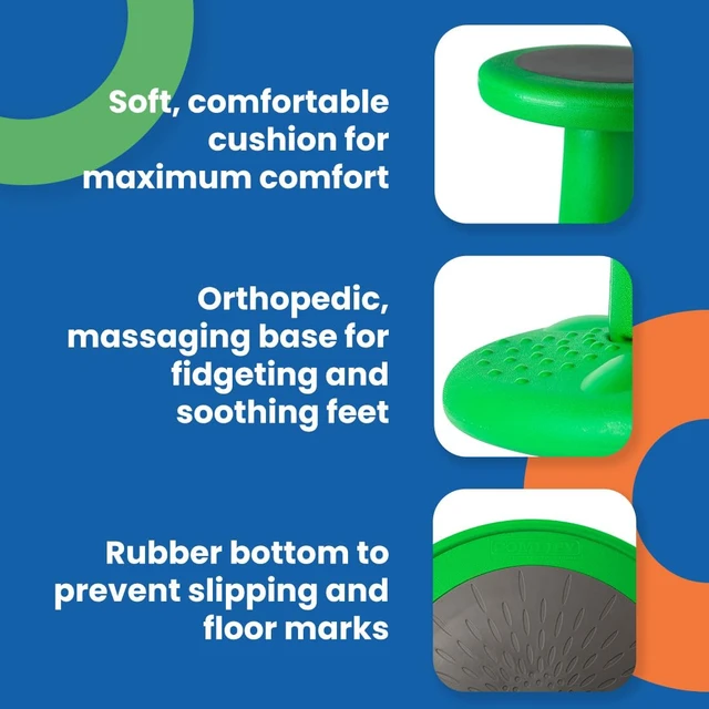 Alt view image 4 of 7 - ActiveChairs Adjustable Wobble Stool, Flexible Classroom Seating, Improves Focus, Posture & Helps ADHD/ADD, Sensory Chair, Active Desk Chairs, Adjusts from 16.65" to 23.75", Ages 13-18, Grey