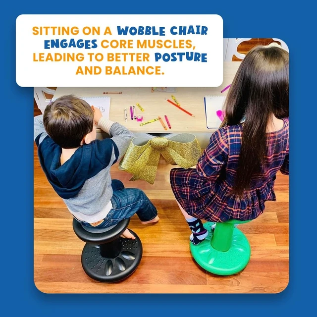 Alt view image 7 of 7 - ActiveChairs Adjustable Wobble Stool, Flexible Classroom Seating, Improves Focus, Posture & Helps ADHD/ADD, Sensory Chair, Active Desk Chairs, Adjusts from 16.65" to 23.75", Ages 13-18, Grey