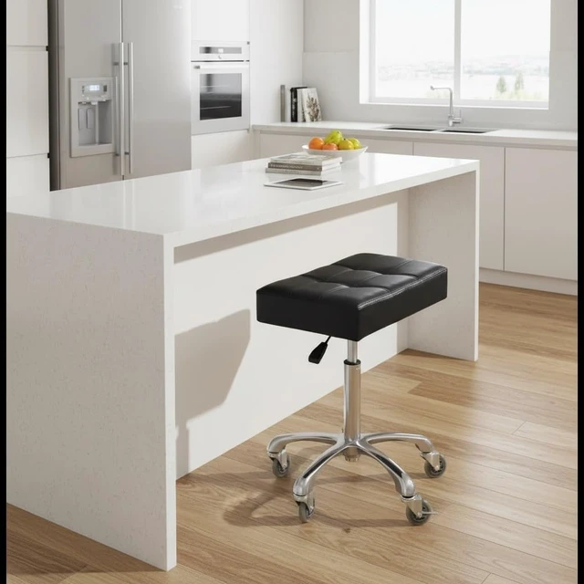 Alt view image 4 of 7 - Heavy Duty Stools with Wheels: Adjustable Lab Seat Shop Stools | High-Grade Swivel Rolling Stools Designed for Professionals,Allows for 400 lb Capacity,Smooth Movement & Long-Lasting Comfort