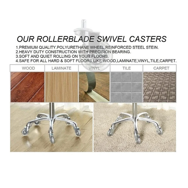 Alt view image 6 of 7 - Heavy Duty Stools with Wheels: Adjustable Lab Seat Shop Stools | High-Grade Swivel Rolling Stools Designed for Professionals,Allows for 400 lb Capacity,Smooth Movement & Long-Lasting Comfort