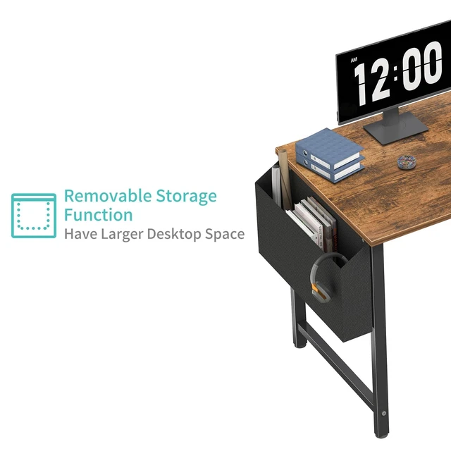 Alt view image 7 of 7 - L Shaped Computer Desk with Power Outlet Shelves, 47 Inch Corner Desk for Home Office Bedroom, L-Shaped Study Writing Working PC Desks, Rustic Brown
