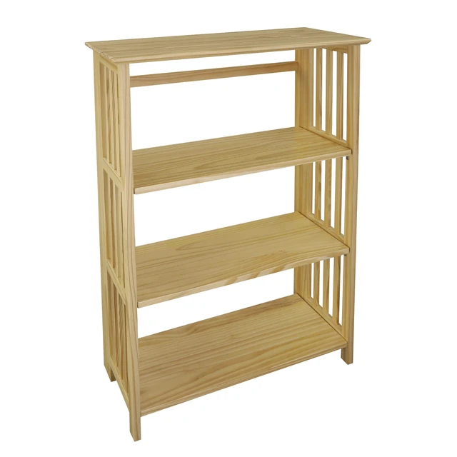 Main image of Soho Manhattan 4-Shelf Folding Bookcase 26"" Wide - Natural (333-40)