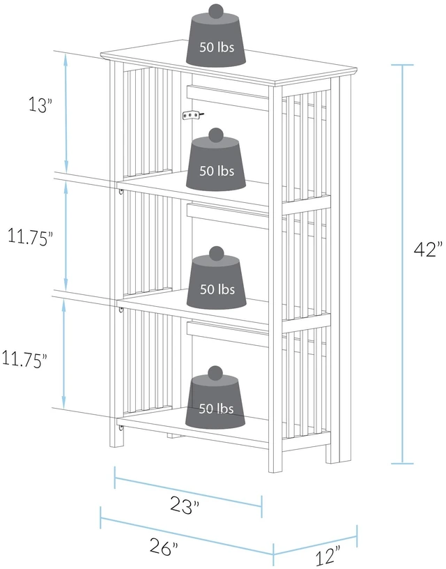 Alt view image 4 of 7 - Soho Manhattan 4-Shelf Folding Bookcase 26"" Wide - Natural (333-40)