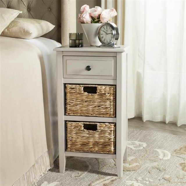 Alt view image 4 of 4 - Everly Wood Side Table, 15" Vintage Grey AMH5743D | Side Table, Pine Engineered Wood, 15" Overall, Fully Assembled, living room, bedroom, den