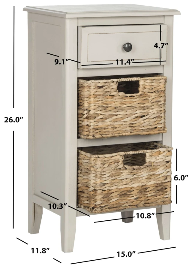 Alt view image 3 of 4 - Everly Wood Side Table, 15" Vintage Grey AMH5743D | Side Table, Pine Engineered Wood, 15" Overall, Fully Assembled, living room, bedroom, den
