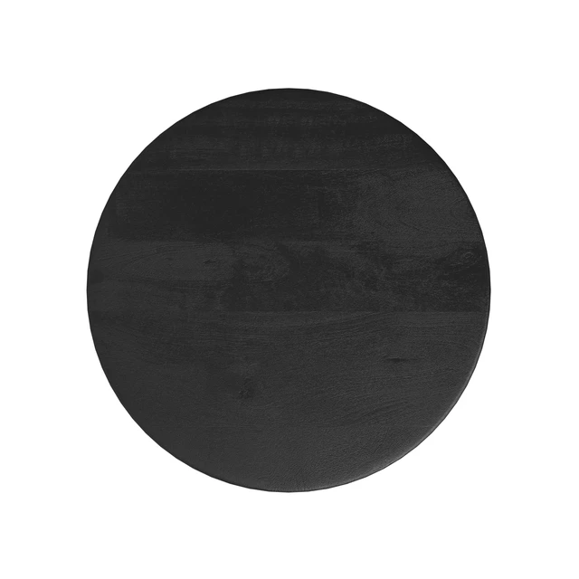 Alt view image 4 of 7 - Boyd 13" Wide Solid Wood Round End Table in Black | Contemporary accent table, handcrafted and assembled; nightstand, lamp stand, or side table for living room or bedroom.